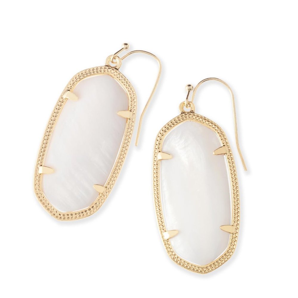 Kendra Scott Elle Drop Earrings In White Pearl